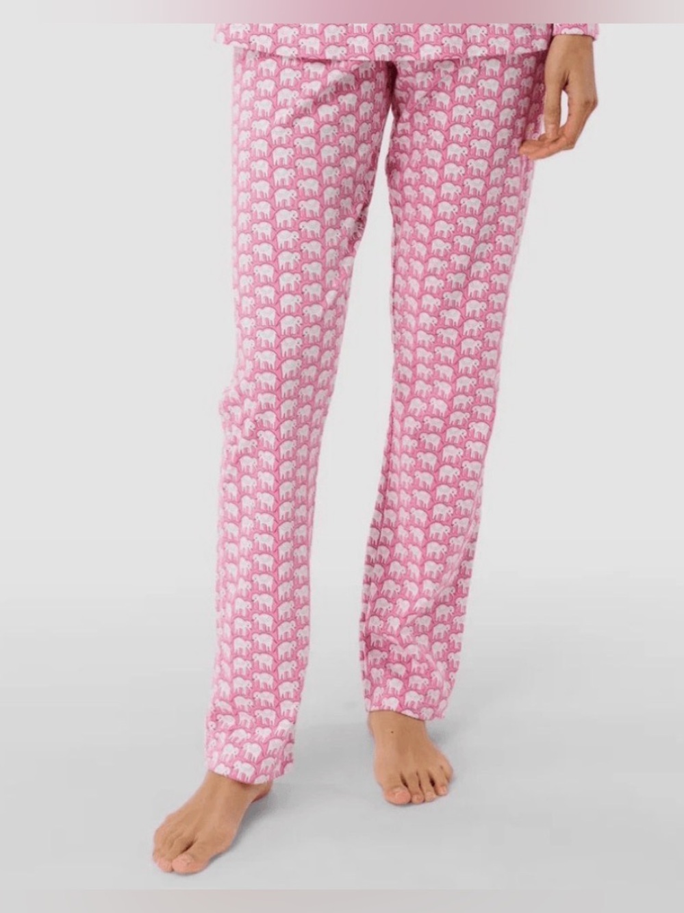 Roller Rabbit Hathi Pajama Pants Pink Elephant Print XS Lounge Sleep Pant